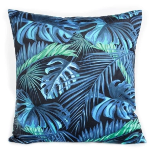 Poszewka dekoracyjna velvet czarno niebieska 45x45  + wypełnienie