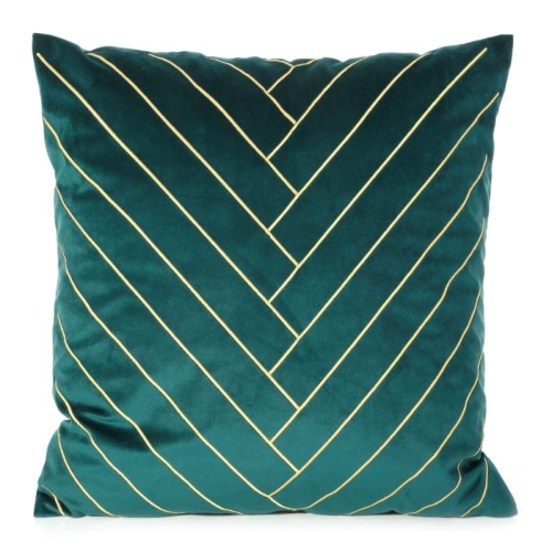 Poszewka dekoracyjna velvet Mandy  45x45 turkusowo złota + wypełnienie