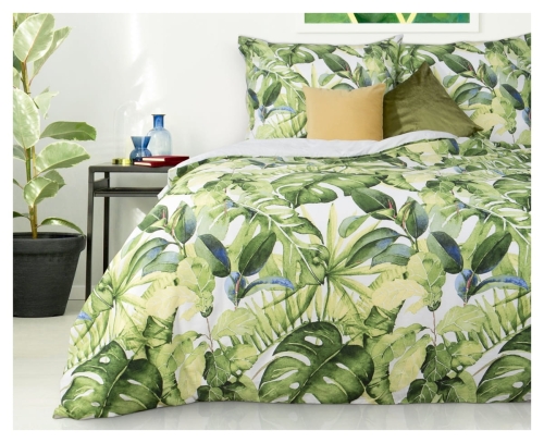 Komplet pościeli z bawełny satynowej 180x200 Monstera