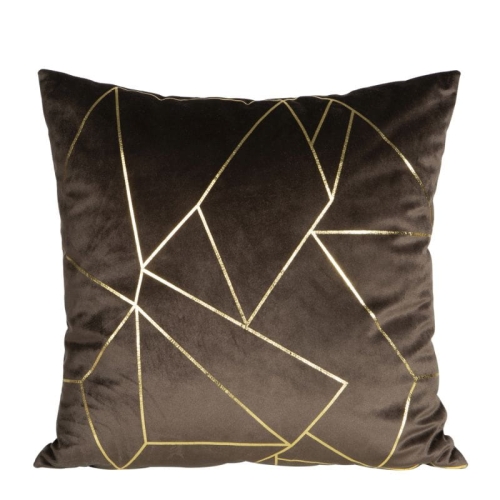 Poszewka dekoracyjna velvet Almes 45x45 brązowo złota 