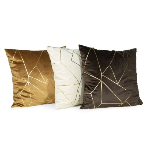 Poszewka dekoracyjna velvet Almes 45x45 brązowo złota 