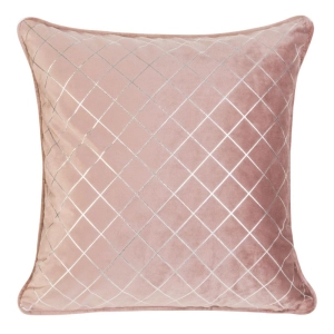 Poszewka dekoracyjna velvet Karina 45x45 różowa + wypełnienie