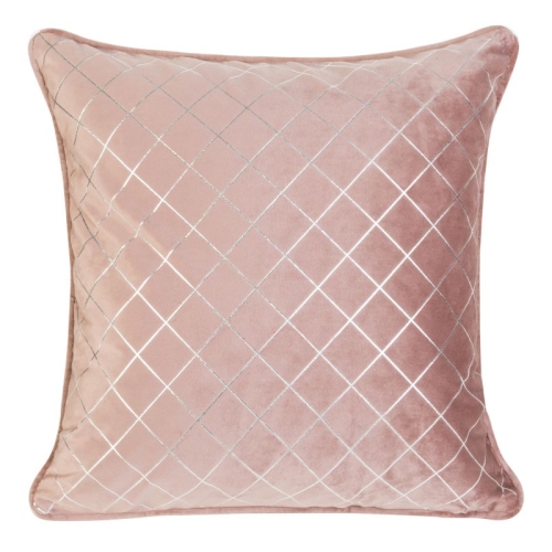 Poszewka dekoracyjna velvet Karina 45x45 różowa + wypełnienie