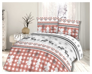 Pościel flanelowa świąteczna 200x220 w renifery 
