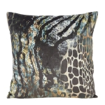 Poszewka dekoracyjna czarno kremowo niebieska 45x45 Carla