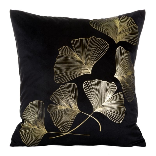 Poszewka dekoracyjna czarna 45x45 Ginko + wypełnienie