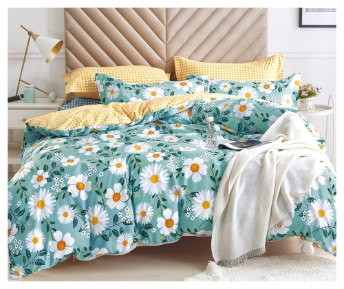 Komplet pościeli dwustronnej 200x220 w stokrotki