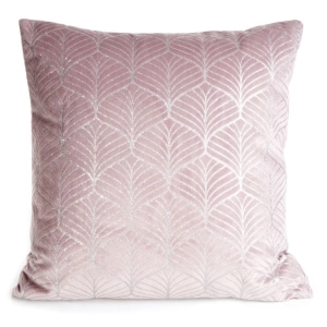 Poszewka dekoracyjna velvet 45x45 różowo srebrna