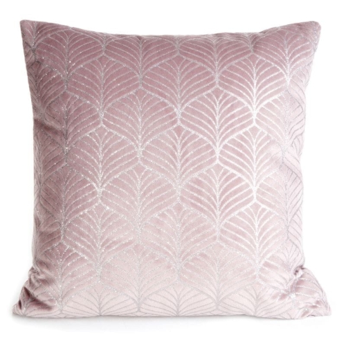 Poszewka dekoracyjna velvet 45x45 różowo srebrna