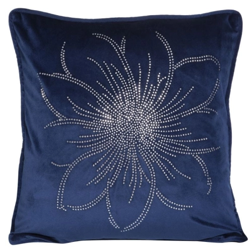 Poszewka dekoracyjna velvet 45x45 granatowa + wypełnienie 