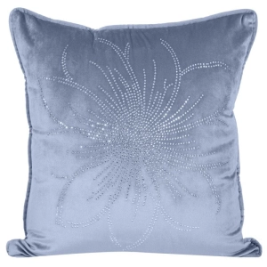 Poszewka dekoracyjna velvet 45x45 niebieska + wypełnienie