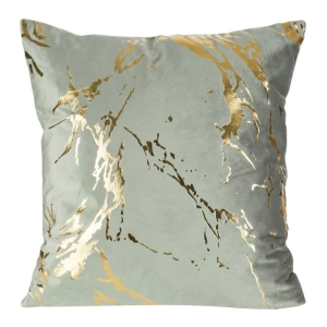 Poszewka dekoracyjna velvet stalowo złota 45x45 Maribel   + wypełnienie