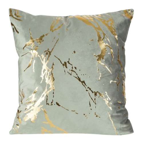 Poszewka dekoracyjna velvet stalowo złota 45x45 Maribel   + wypełnienie