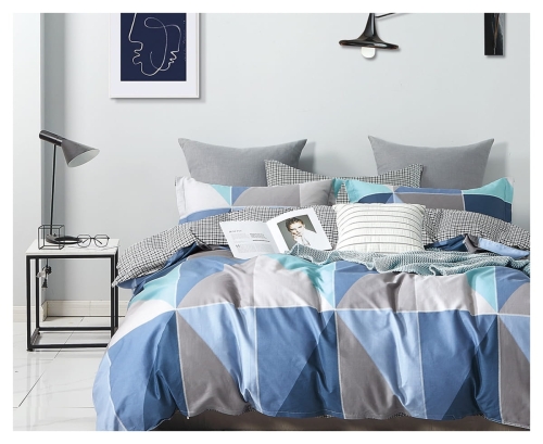 Komplet pościeli dwustronnej 140x200 w trójkąty