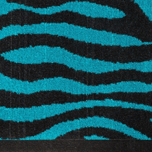 Ręcznik 50x90 Zebra czarno turkusowy żakaradowy 