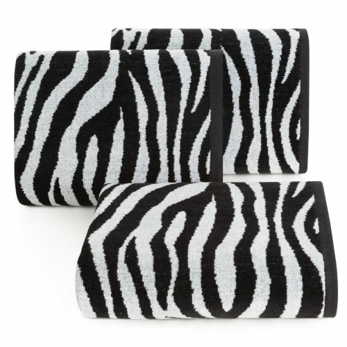 Ręcznik 70x140 Zebra czarno biały żakardowy
