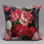 Poszewka dekoracyjna velvet czarno czerwona Tulipa 40x40 w kwiaty