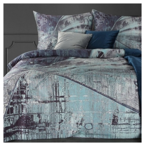 Pościel z naturalnej tkaniny Tencel popielato niebieska 220x200 Premium Eurofirany