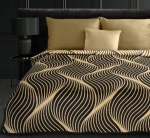 Koc 150x200 czarny beżowe fale Victoria