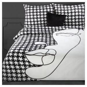 Pościel hiszpańska bawełniana czarno biała 220x200 Premium
