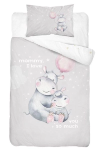 Komplet pościeli bambusowej do łóżeczka 90x120 Hippo