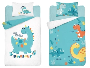 Komplet pościeli bambusowej do łóżeczka 100x135 Dinozaur
