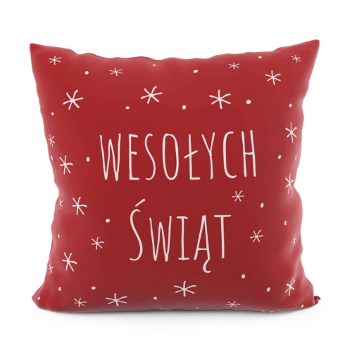 Poszewka dekoracyjna świąteczna 40x40 Wesołych Świąt