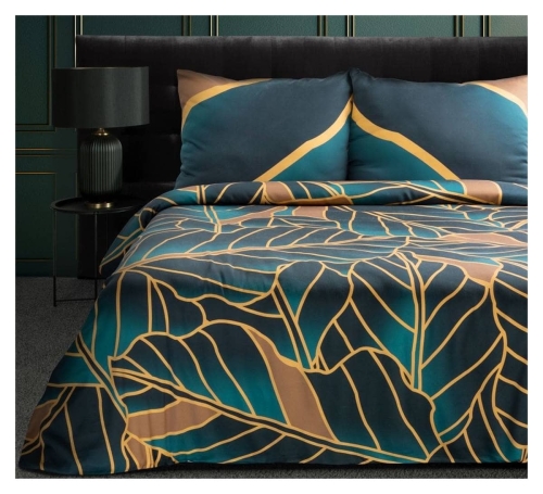 Pościel Lili Tencel turkusowo beżowa 220x200 Premium Eurofirany
