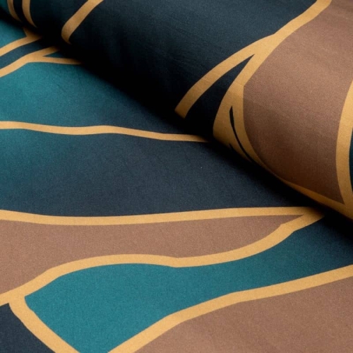 Pościel Lili Tencel turkusowo beżowa 220x200 Premium Eurofirany