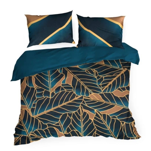 Pościel Lili Tencel turkusowo beżowa 220x200 Premium Eurofirany