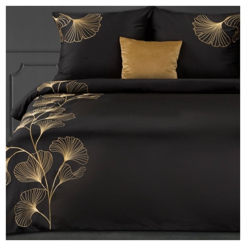 Premium pościel haftowana 160x200 czarno złota