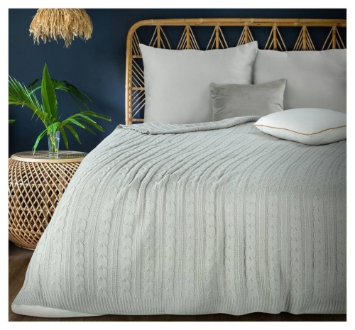 Koc akrylowy 130x170 srebrny