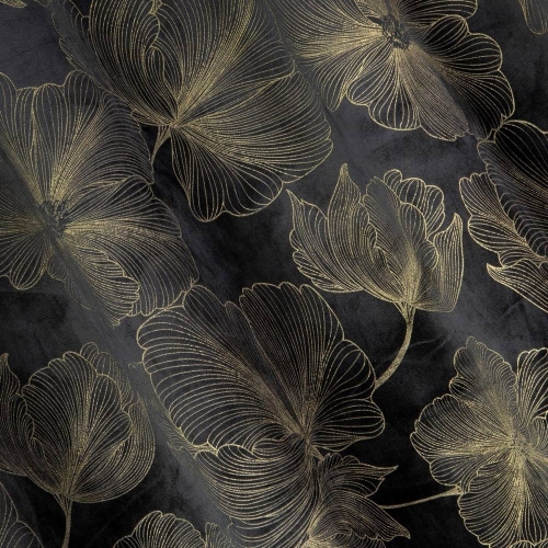 Zasłona Stella 140x250 czarno złota przelotki
