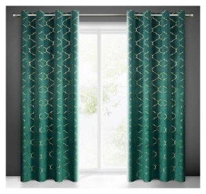 Zasłona Gisel 140x250 zielono złota przelotki