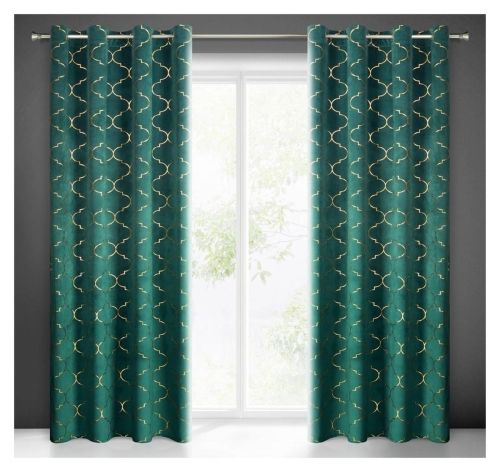 Zasłona Gisel 140x250 zielono złota przelotki