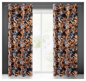 Zasłona Zoja 140x250 czarno ruda przelotki