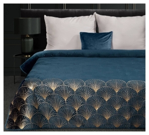 Narzuta Lotos granatowo złota 170x210