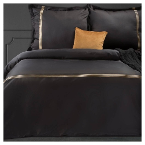 Premium pościel haftowana 160x200 czarno złota