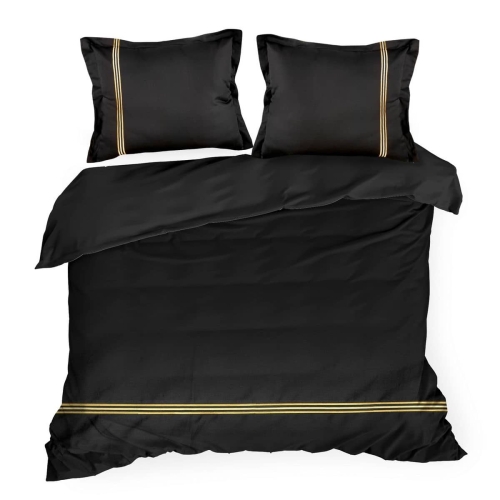 Premium pościel haftowana 160x200 czarno złota