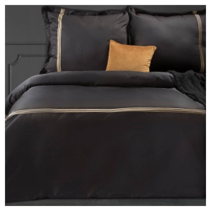 Premium pościel haftowana 220x200 czarno złota