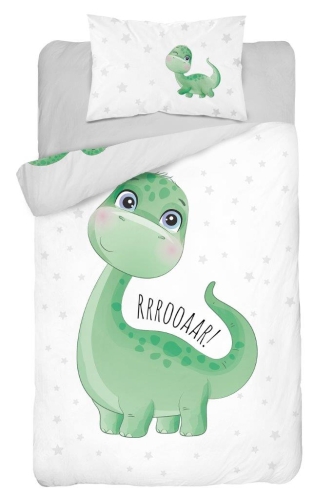 Komplet pościeli bawełnianej do łóżeczka 90x120 Dinozaur