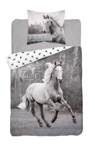 Pościel bawełniana 140x200 Biały koń 