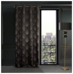Zasłona Victoria 140x250 czarno złota przelotki