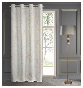 Zasłona Blanca 140x250 biało złota przelotki