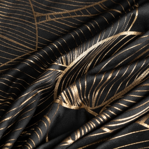 Zasłona Victoria 140x270 czarno złota taśma