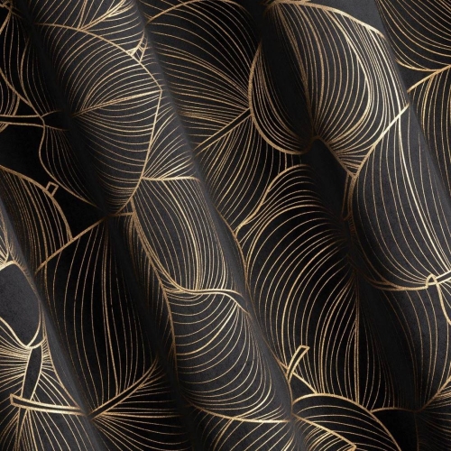 Zasłona Victoria 140x270 czarno złota taśma