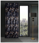 Zasłona Peonia 140x270 czarno popielata taśma