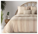 Ekskluzywna pościel Terra Collection beżowa w pasy 160x200 Seville