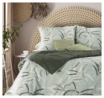 Ekskluzywna pościel Terra Collection oliwkowa w liście 220x200 Montenegro