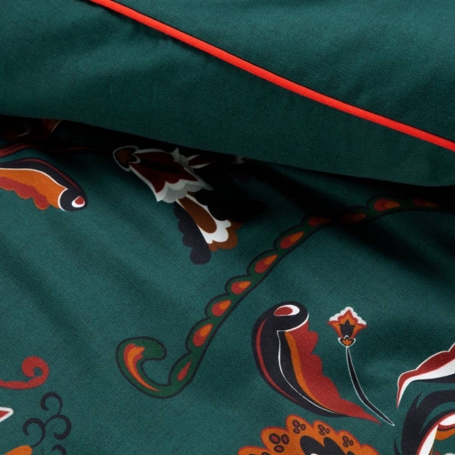 Ekskluzywna pościel Terra Collection zielono pomarańczowa 160x200 Morocco